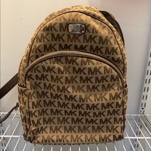 Michael Kors Brown MK Logo Backpack
